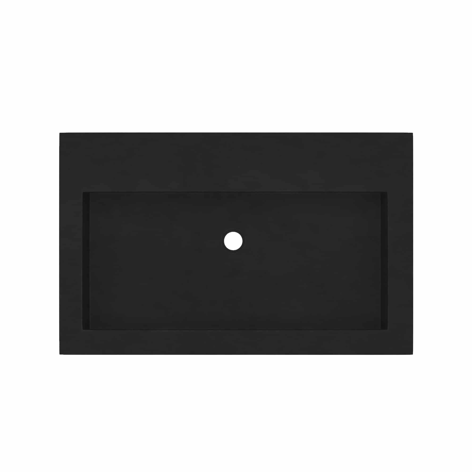 Native Trails Trough 3019 30" x 19" Rectangle Drop In NativeStone Concrete ADA Bathroom Sink, Charcoal, NSL3019-CX
