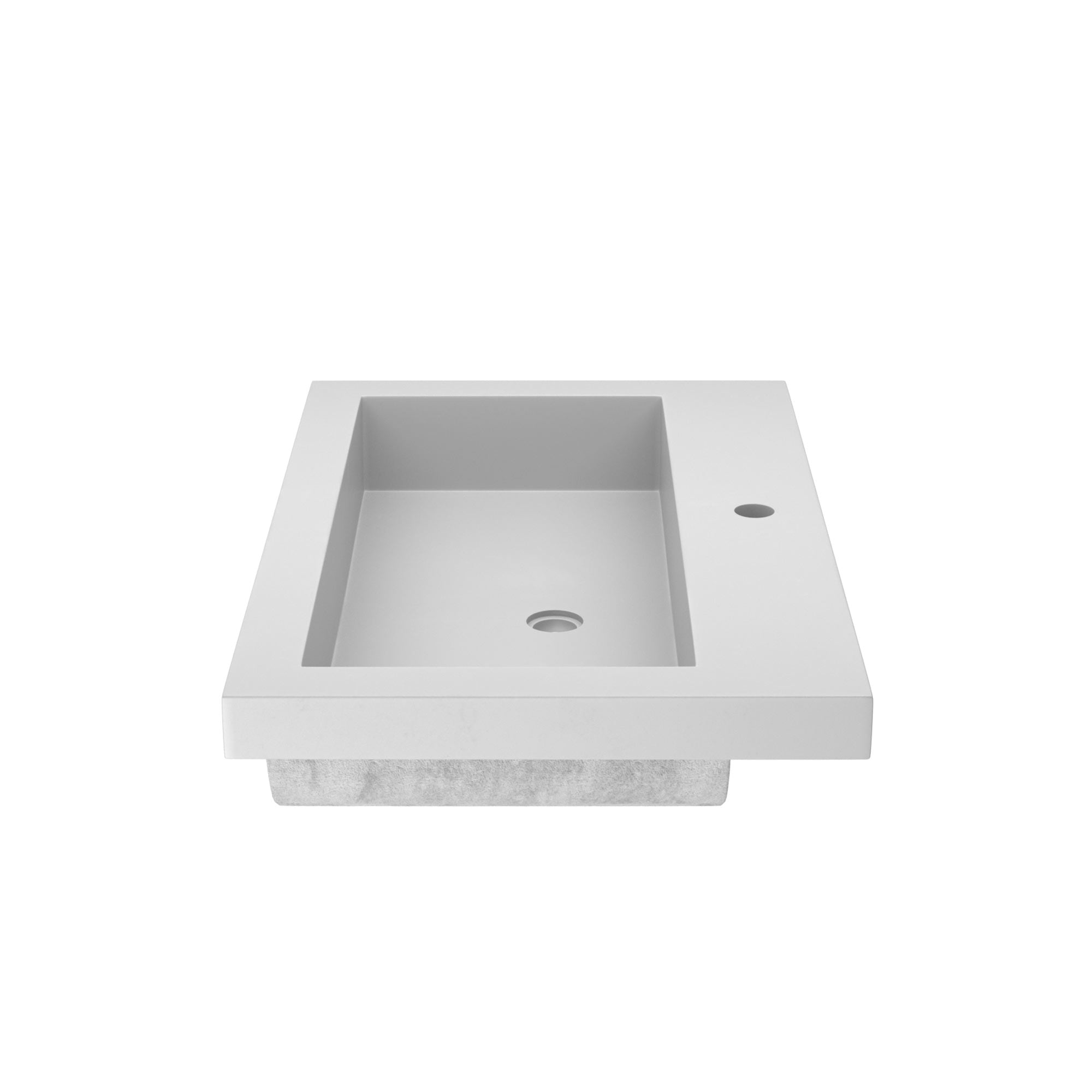 Native Trails Trough 30" Rectangle NativeStone Concrete Bathroom Sink, 1 Faucet Hole, Pearl, NSL3019-P