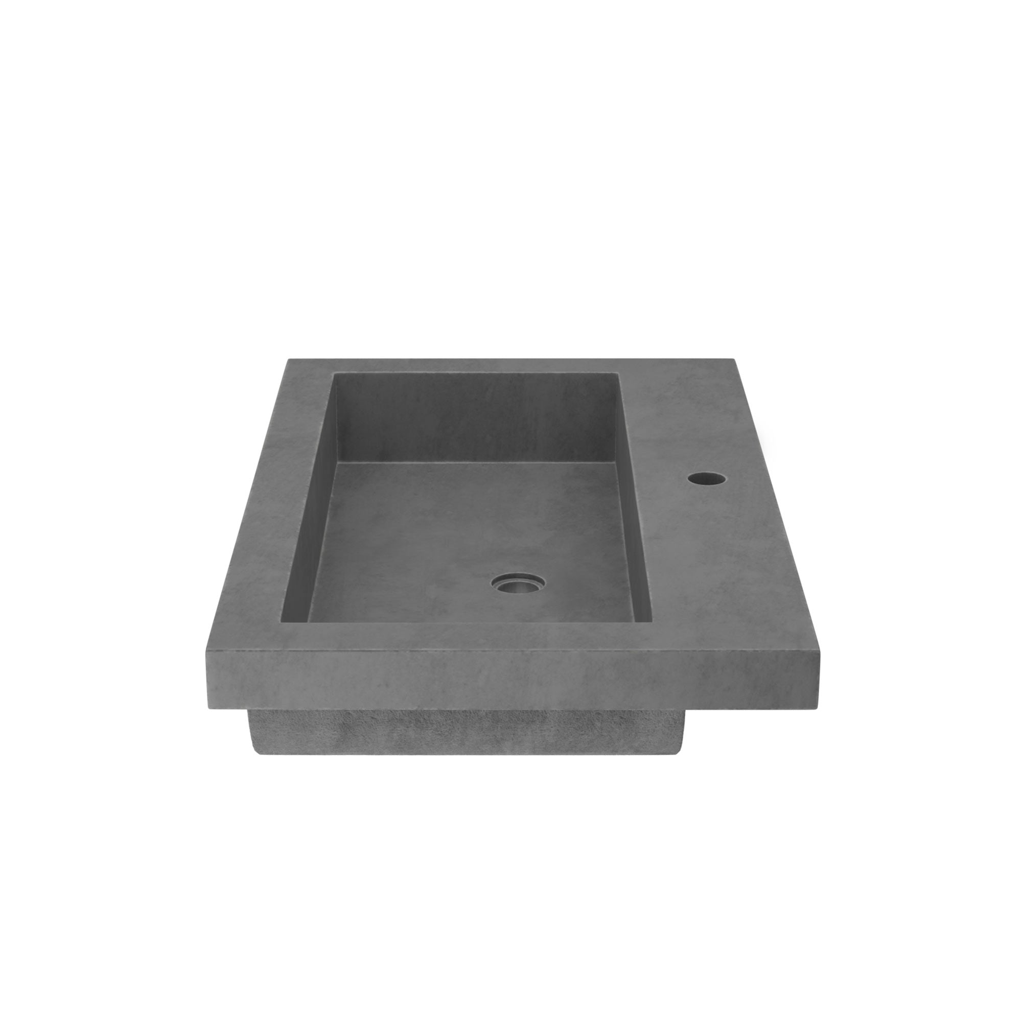 Native Trails Trough 30" Rectangle NativeStone Concrete Bathroom Sink, 1 Faucet Hole, Slate, NSL3019-S