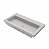 Native Trails 36" Zaca Vanity Base with NativeStone Trough Sink in Ash, VNS36S-NSL3619-A