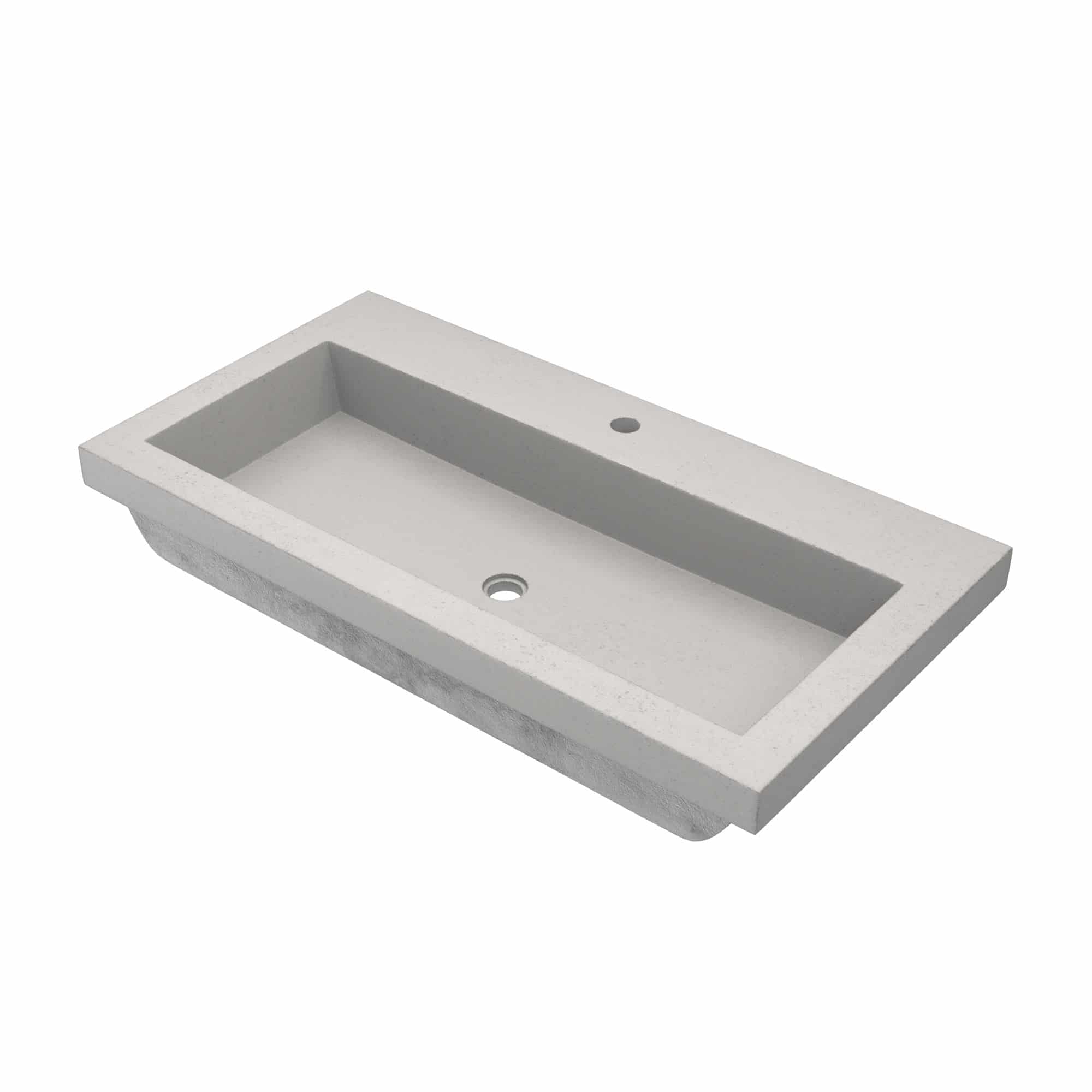 Native Trails 36" Chardonnay Floating Vanity with NativeStone Trough in Ash, VNW191-NSL3619-A