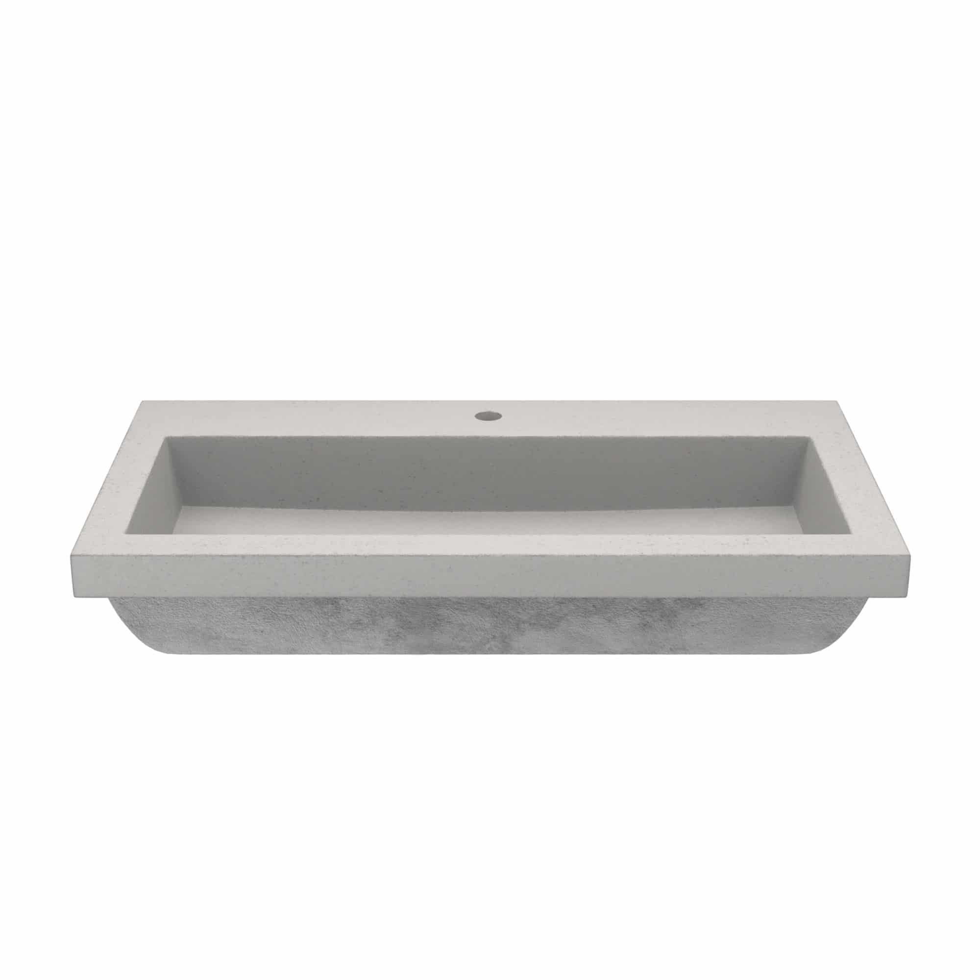 Native Trails Trough 36" Rectangle NativeStone Concrete Bathroom Sink, 1 Faucet Hole, Ash, NSL3619-A