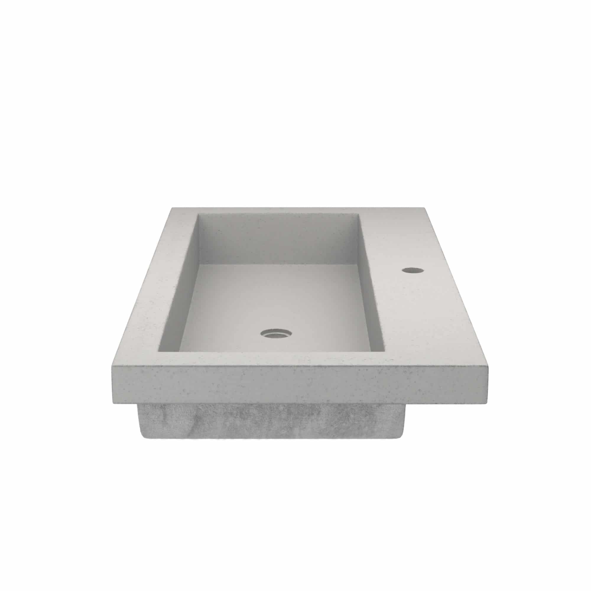 Native Trails Trough 36" Rectangle NativeStone Concrete Bathroom Sink, 1 Faucet Hole, Ash, NSL3619-A