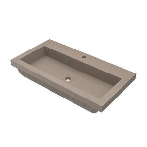Alternate Image for Native Trails Trough 36" Rectangle NativeStone Concrete Bathroom Sink, 1 Faucet Hole, Earth, NSL3619-E