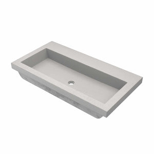 Alternate Image for Native Trails Trough 36" Rectangle NativeStone Concrete Bathroom Sink, No Faucet Hole, Ash, NSL3619-AX