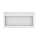 Native Trails Trough 36" Rectangle NativeStone Concrete Bathroom Sink, 1 Faucet Hole, Pearl, NSL3619-P