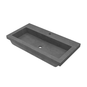 Alternate Image for Native Trails Trough 36" Rectangle NativeStone Concrete Bathroom Sink, 1 Faucet Hole, Slate, NSL3619-S