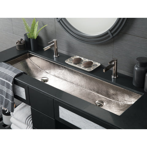 Native Trails Trough 48" Rectangle Nickel Bathroom Sink, Polished Nickel, CPS808