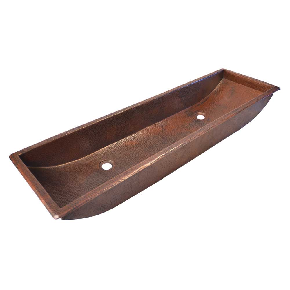 Native Trails Trough 48" Rectangle Copper Bathroom Sink, Antique Copper, CPS208
