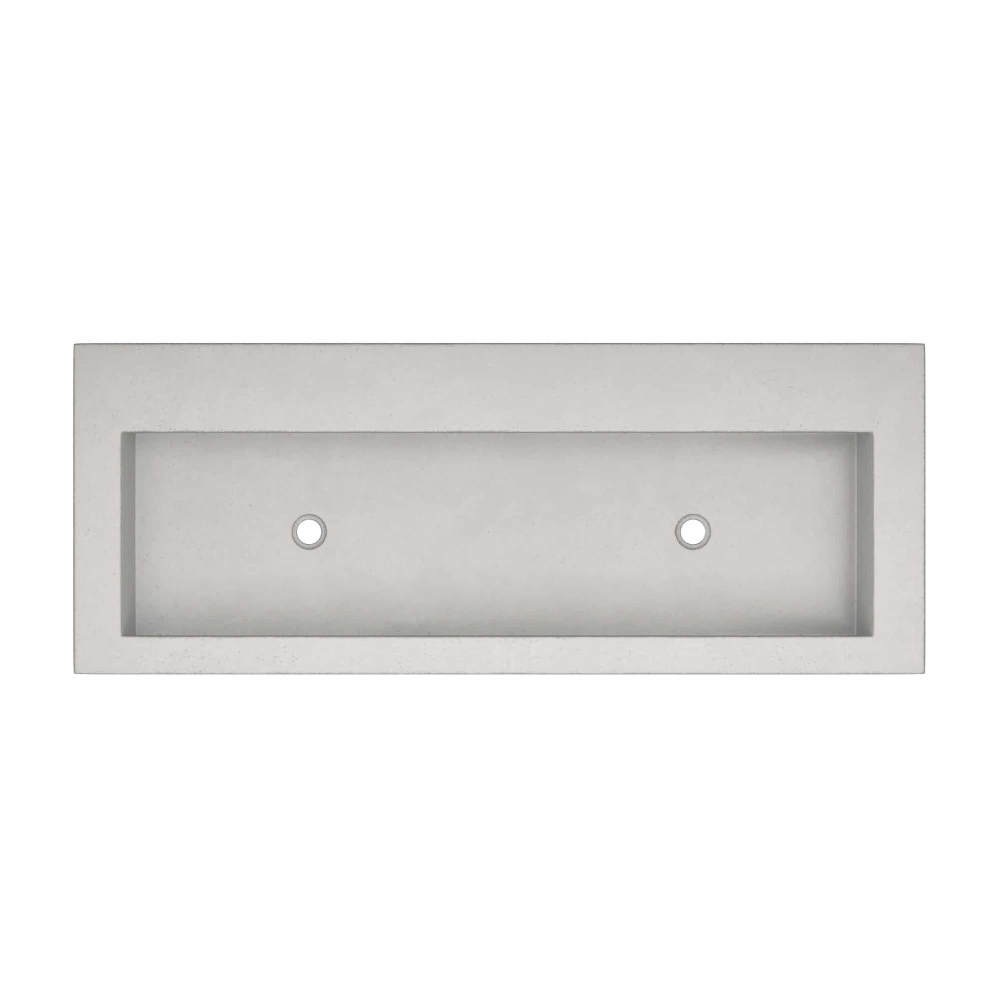 Native Trails Trough 48" Rectangle NativeStone Concrete Bathroom Sink, No Faucet Hole, Ash, NSL4819-AX