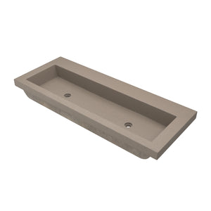 Alternate Image for Native Trails Trough 48" Rectangle NativeStone Concrete Bathroom Sink, No Faucet Hole, Earth, NSL4819-EX