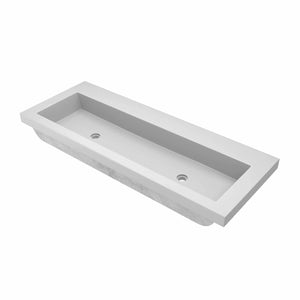 Alternate Image for Native Trails Trough 48" Rectangle NativeStone Concrete Bathroom Sink, No Faucet Hole, Pearl, NSL4819-PX