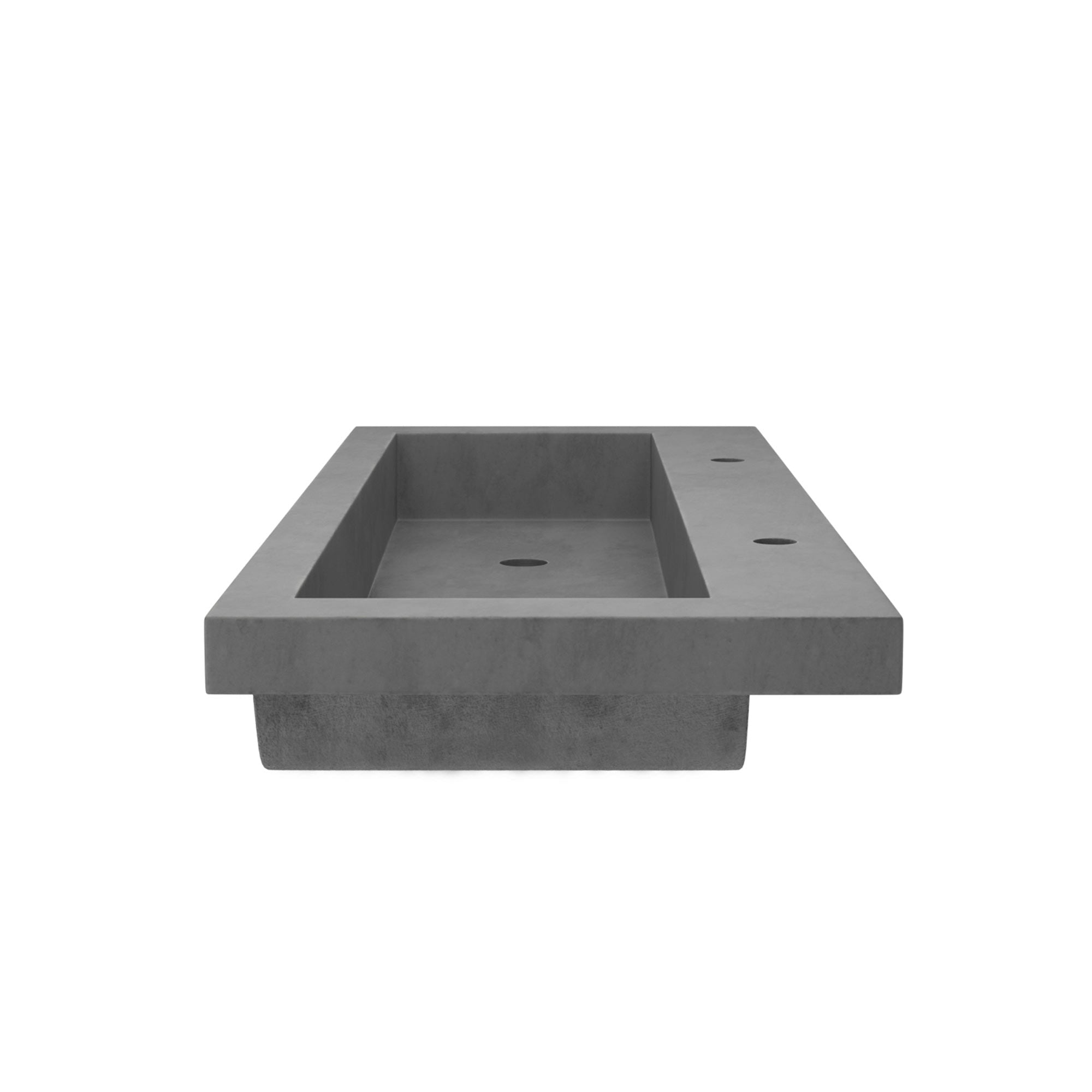 Native Trails Trough 48" Rectangle NativeStone Concrete Bathroom Sink, 2 Faucet Holes, Slate, NSL4819-S