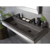 Native Trails 48" Zaca Rectangle Vanity Base with NativeStone Trough Sink in Slate, VNS48S-NSL4819-S