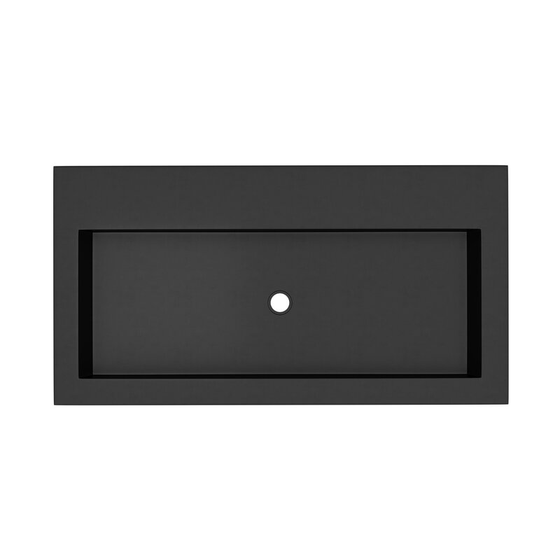 Alternate Image for Native Trails Trough 36" Rectangle NativeStone Concrete Bathroom Sink, No Faucet Hole, Charcoal, NSL3619-CX
