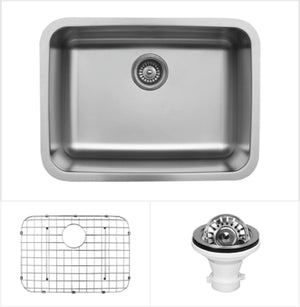 Alternate Image for Karran 24" Undermount Stainless Steel Kitchen Sink, 18 Gauge, U-2418-PK1