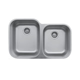 Karran 32" Undermount Stainless Steel Kitchen Sink with Accessories, 60/40 Double Bowl, 18 Gauge, U-6040R-PK1