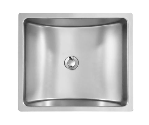 Karran 17.25" x 15" Rectangular Undermount Stainless Steel Bathroom Sink, 18 Gauge, UV-1715