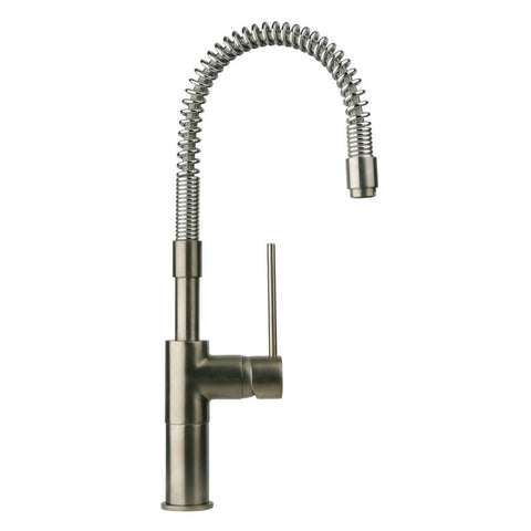 Latoscana Elba Single Handle Kitchen Faucet with Spring Spout, Stream Only, Brushed Nickel, 78PW558 - The Sink Boutique