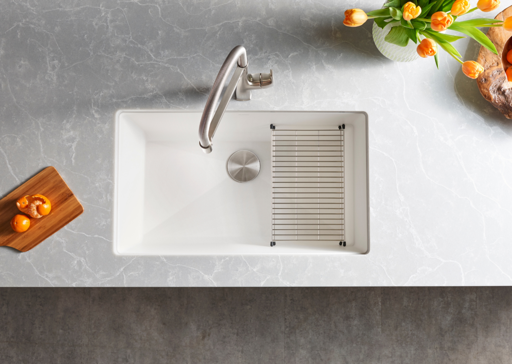 Blanco Precis 32" Undermount Granite Composite Kitchen Sink, Silgranit, White, 440150