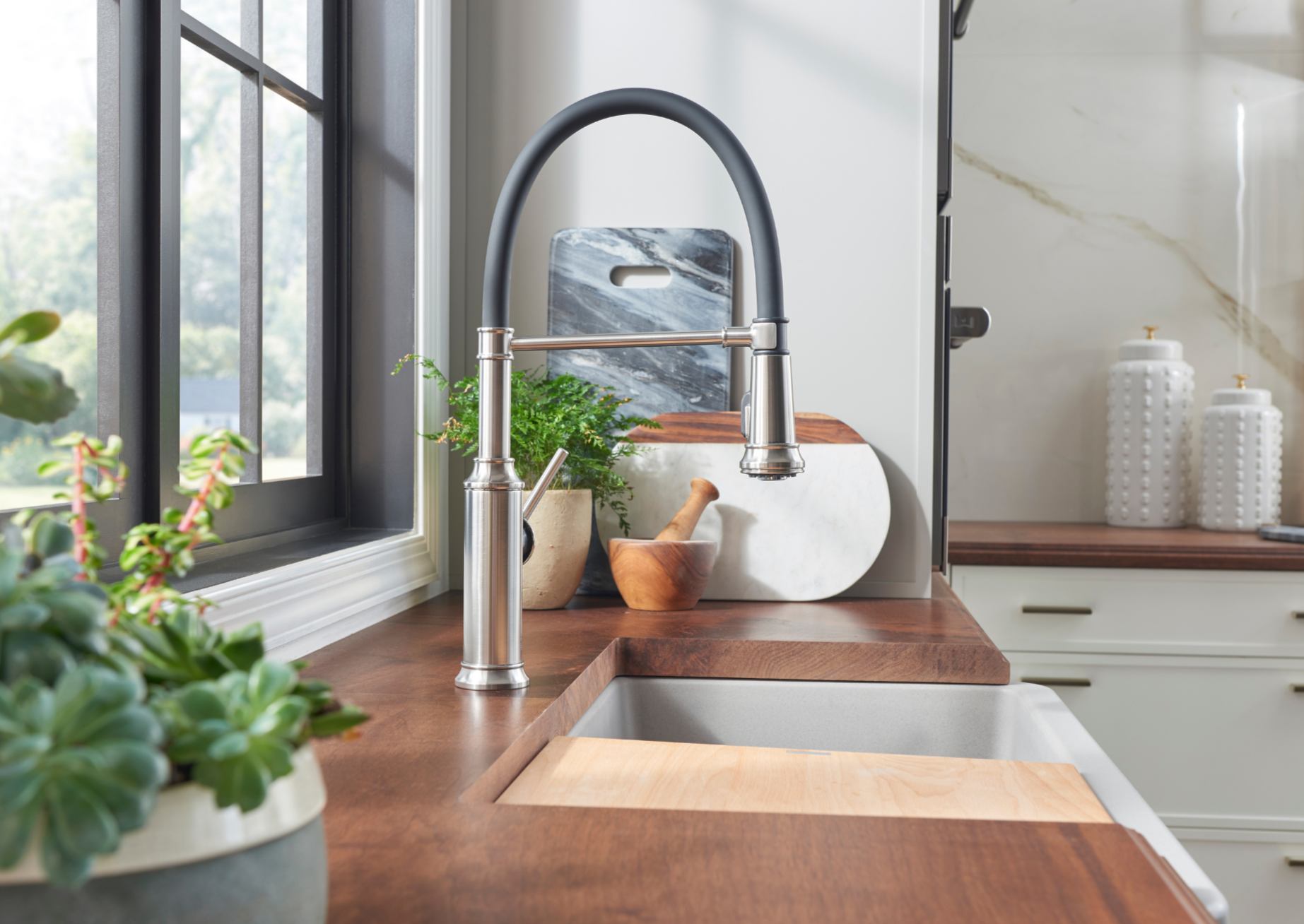 Blanco Empressa 1.5 GPM Brass Kitchen Faucet, Semi-Pro, Stainless, 442509