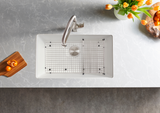 Blanco Precis 32" Undermount Granite Composite Kitchen Sink, Silgranit, White, 440150