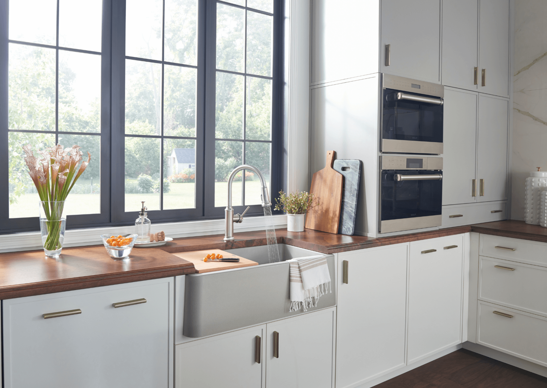 Blanco Ikon 33" Granite Composite Farmhouse Sink, Silgranit, Concrete Gray, 402320
