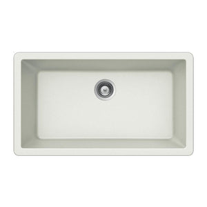 Alternate Image for Houzer 33" Granite Undermount Single Bowl Kitchen Sink, White, V-100U CLOUD