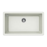 Houzer 33" Granite Undermount Single Bowl Kitchen Sink, White, V-100U CLOUD