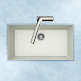 Houzer 33" Granite Undermount Single Bowl Kitchen Sink, White, V-100U CLOUD - The Sink Boutique