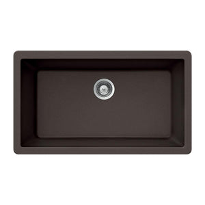 Alternate Image for Houzer 33" Granite Undermount Single Bowl Kitchen Sink, Brown, V-100U MOCHA
