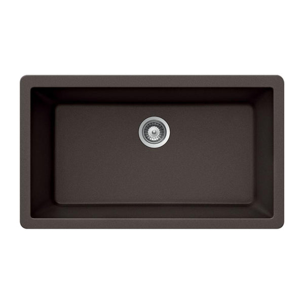 Houzer 33" Granite Undermount Single Bowl Kitchen Sink, Brown, V-100U MOCHA