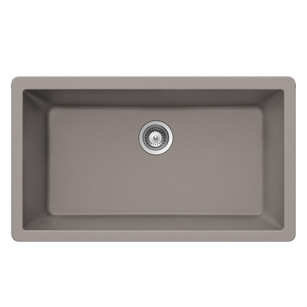 Houzer Quartztone 19" Undermount Granite Kitchen Sink, Taupe, V-100U TAUPE