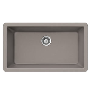 Alternate Image for Houzer Quartztone 19" Undermount Granite Kitchen Sink, Taupe, V-100U TAUPE