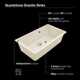 Houzer Quartztone 19" Undermount Granite Kitchen Sink, Taupe, V-100U TAUPE