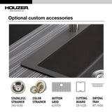 Houzer Quartztone 22" Drop In/Topmount Granite Kitchen Sink, Taupe, V-100 TAUPE