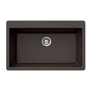 Alternate Image for Houzer 33" Granite Topmount Single Bowl Kitchen Sink, Brown, V-100 MOCHA
