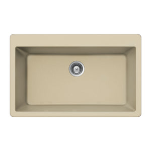 Alternate Image for Houzer 33" Granite Topmount Single Bowl Kitchen Sink, Biscuit, V-100 SAND