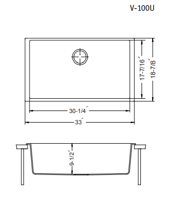 Houzer 33" Granite Undermount Single Bowl Kitchen Sink, White, V-100U CLOUD - The Sink Boutique