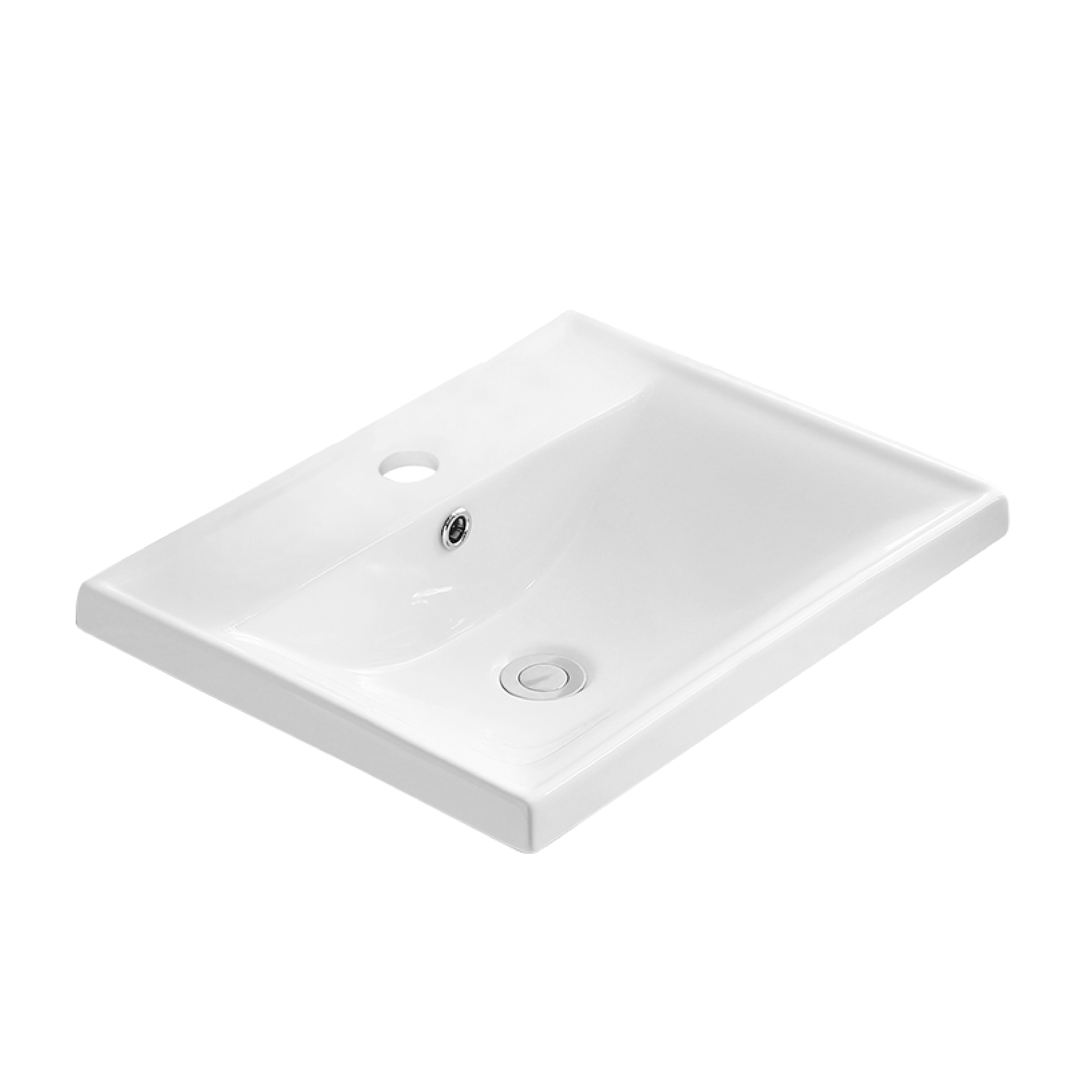 Karran Valera 20.375" x 16.125" x 4.5" Rectangular Vessel Vitreous China ADA Bathroom Sink, White, VC-201-WH