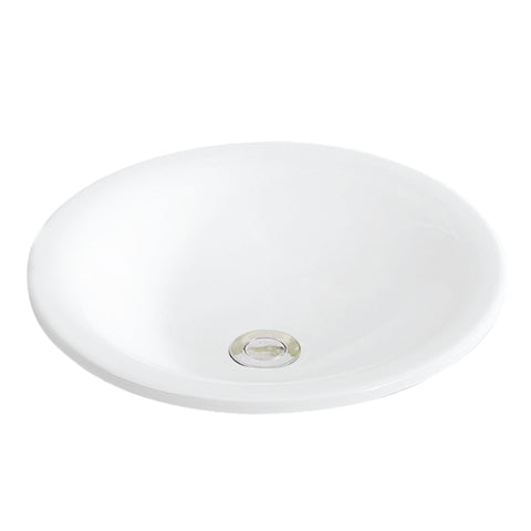 Karran Valera 17.75" x 17.75" x 3.5" Round Vessel Vitreous China ADA Bathroom Sink, White, VC-203-WH