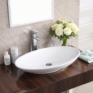 Alternate Image for Karran Valera 27" x 163/4" x 31/4" Oval Vessel Vitreous China ADA Bathroom Sink, White, VC-303-WH