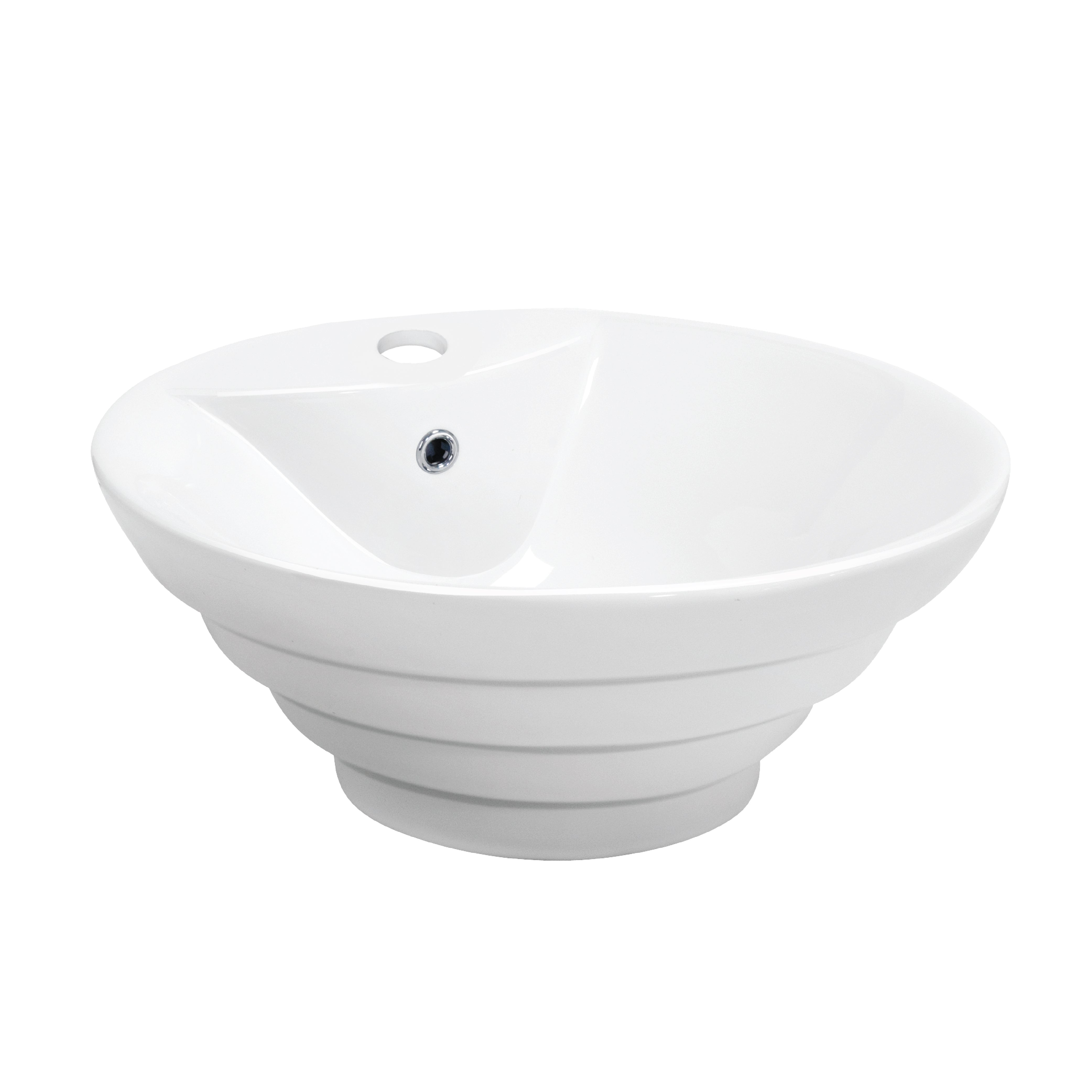 Karran Valera 18.875" x 18.875" x 5.75" Round Vessel Vitreous China ADA Bathroom Sink, White, VC-402-WH