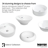 Karran Valera 16.625" x 16.625" x 5" Round Vessel Vitreous China ADA Bathroom Sink, White, VC-410-WH