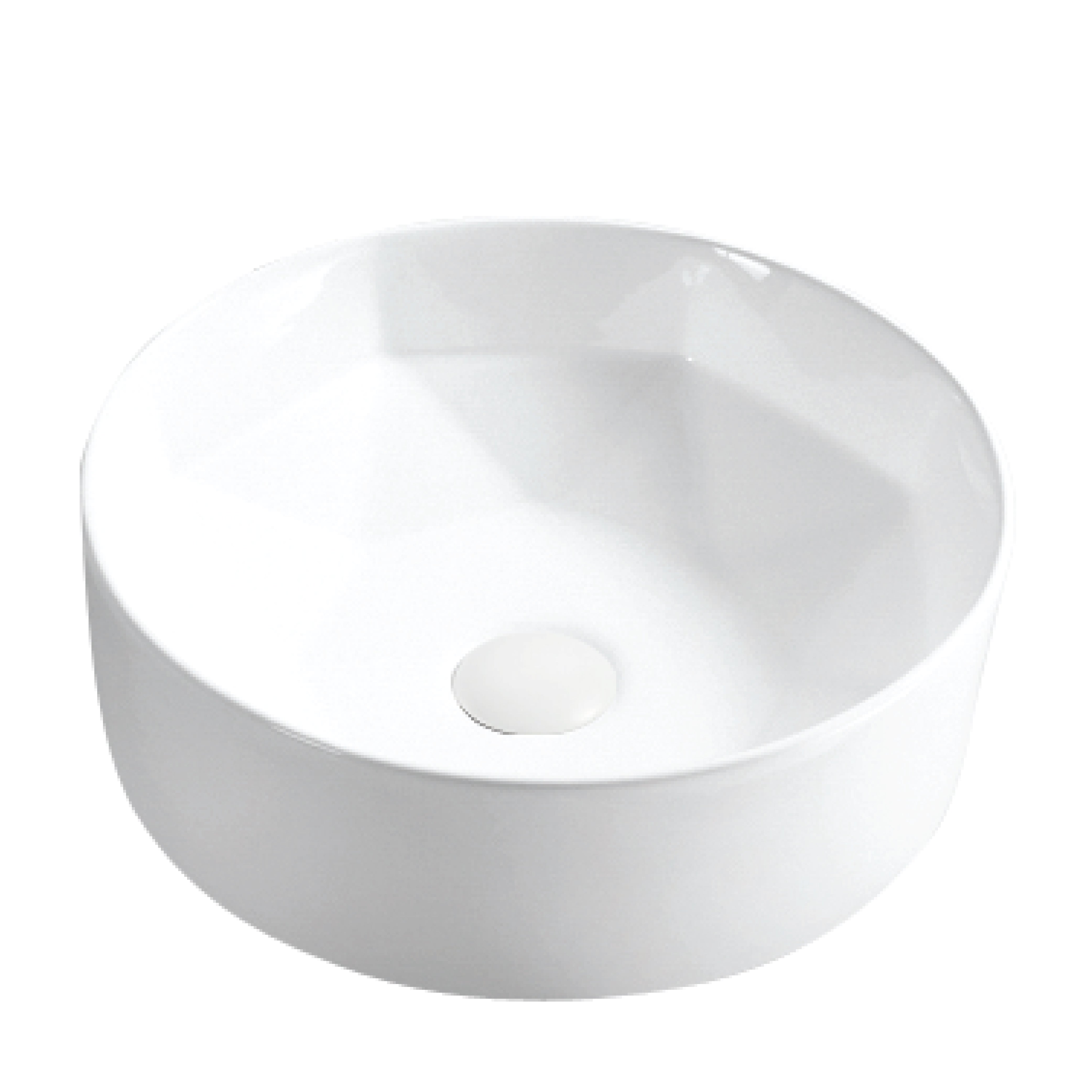 Karran Valera 16" x 16" x 4.5" Round Vessel Vitreous China ADA Bathroom Sink, White, VC-421-WH