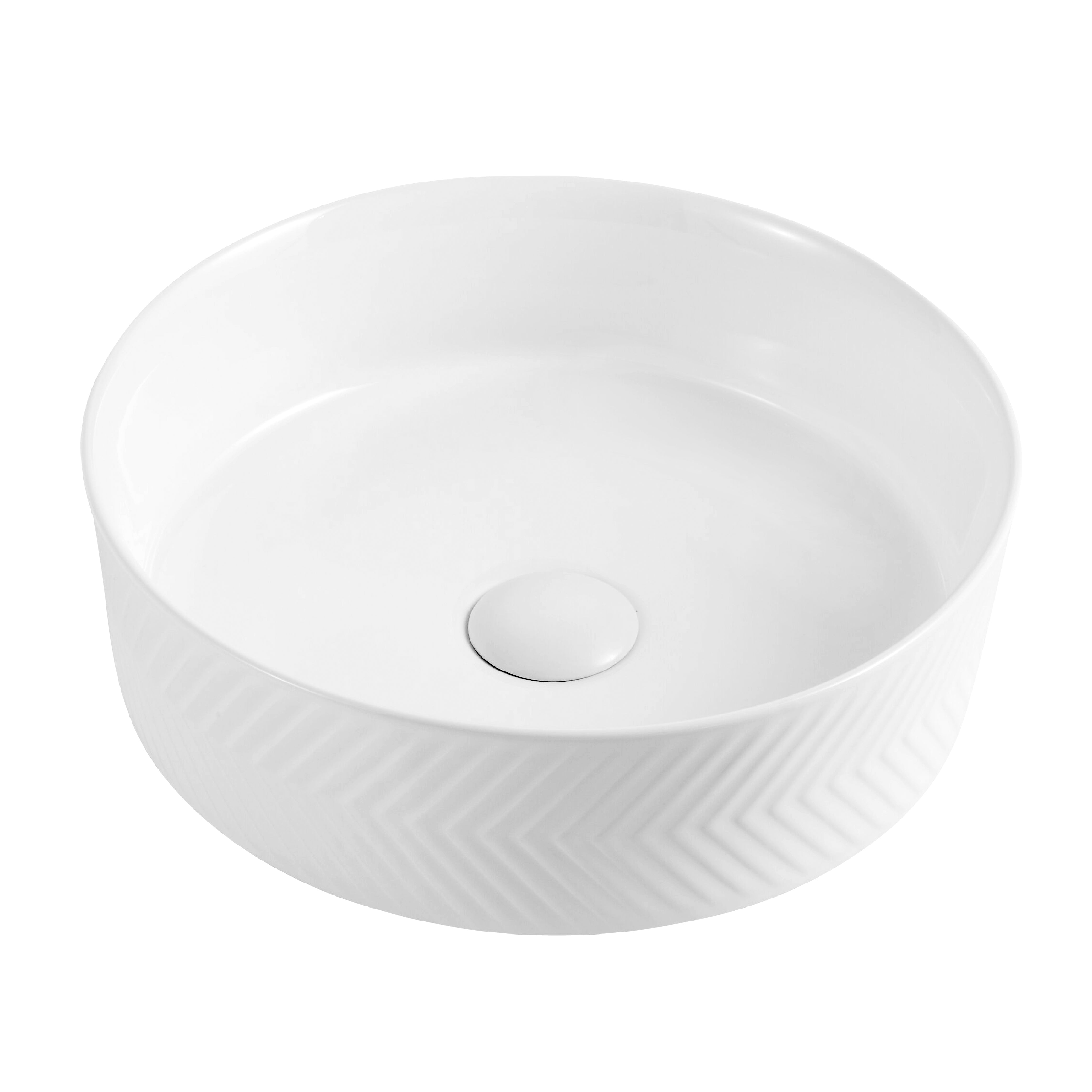 Karran Valera 14.125" x 14.125" x 4.25" Round Vessel Vitreous China ADA Bathroom Sink, White, VC-423-WH