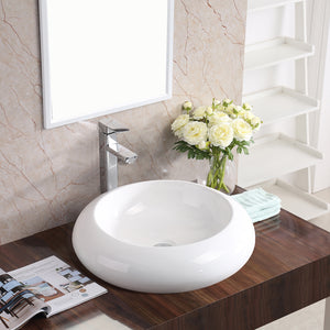 Alternate Image for Karran Valera 19.5" x 19.5" x 4.25" Round Vessel Vitreous China ADA Bathroom Sink, White, VC-426-WH