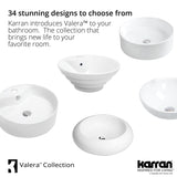 Karran Valera 16.5" x 16.5" x 4" Round Vessel Vitreous China ADA Bathroom Sink, White, VC-427-WH
