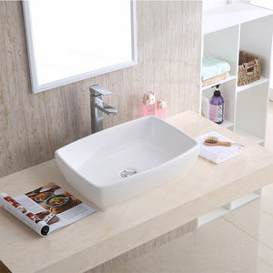 Alternate Image for Karran Valera 19" x 13.25" x 4.5" Rectangular Vessel Vitreous China ADA Bathroom Sink, White, VC-502-WH