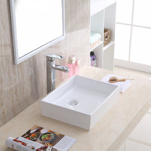 Alternate Image for Karran Valera 15.5" x 13" x 3.25" Rectangular Vessel Vitreous China ADA Bathroom Sink, White, VC-503-WH